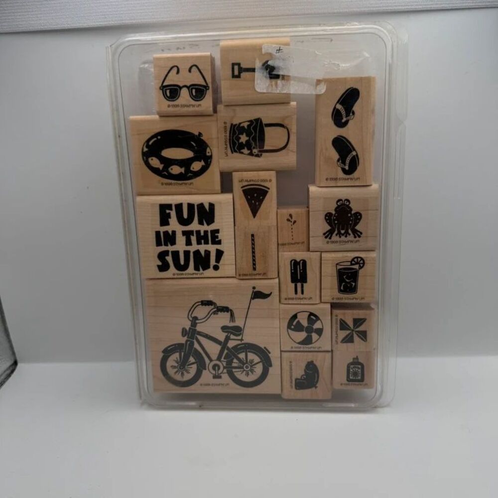 Vintage 1998 Stampin' Up! "Fun in the Sun" Rubber Stamp Set